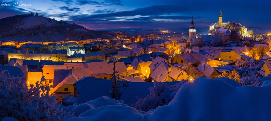 Zimní Mikulov panoramatický